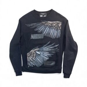 DOMREBEL Montréal Wing Print Sweatshirt Black M Unisex‎ Streetwear Gothic Grunge